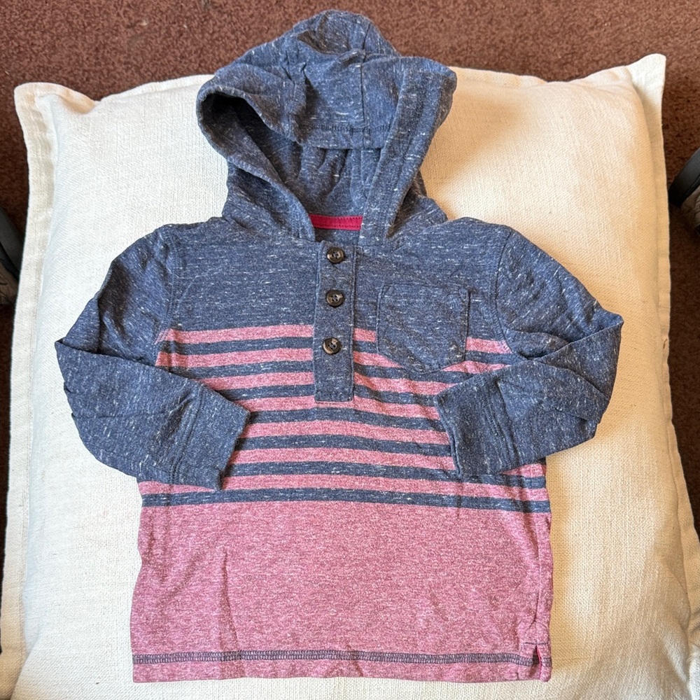 George Kids' Navy and Pink Striped Hoodie